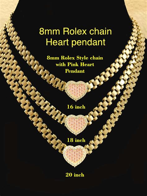 rolex heart chain